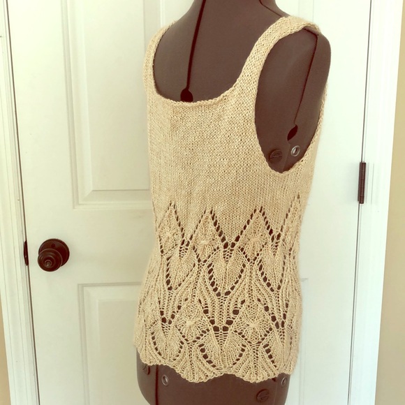 NEW Handmade Silk cashmere wool lace top M - Picture 2 of 4